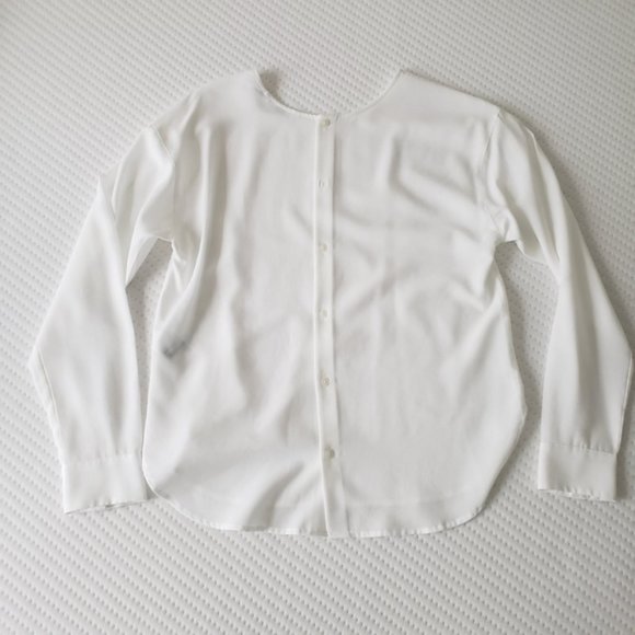 Uniqlo White Rayon Button Blouse XS - Picture 2 of 7